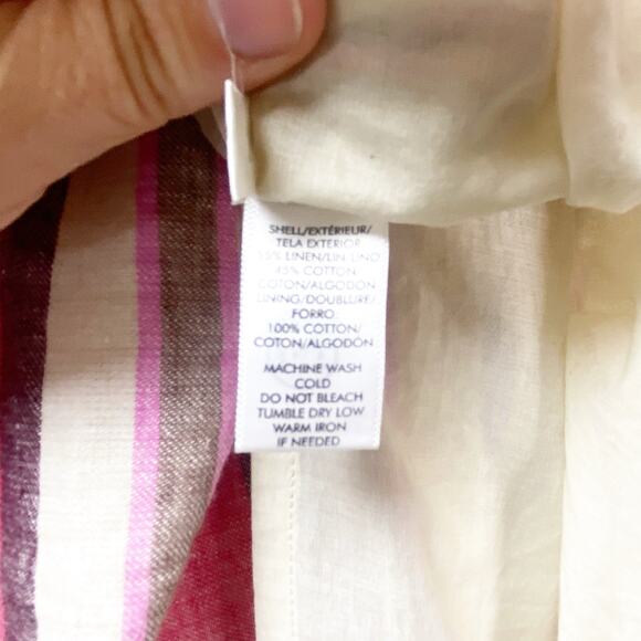 2/$30 Ann Taylor LOFT 10 Womens Pink Stripe Sleeveless Scoop Neck Mini Dress - Picture 6 of 9